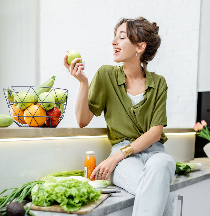 portrait of a young woman with healthy food on the 2021 04 06 15 39 30 utc